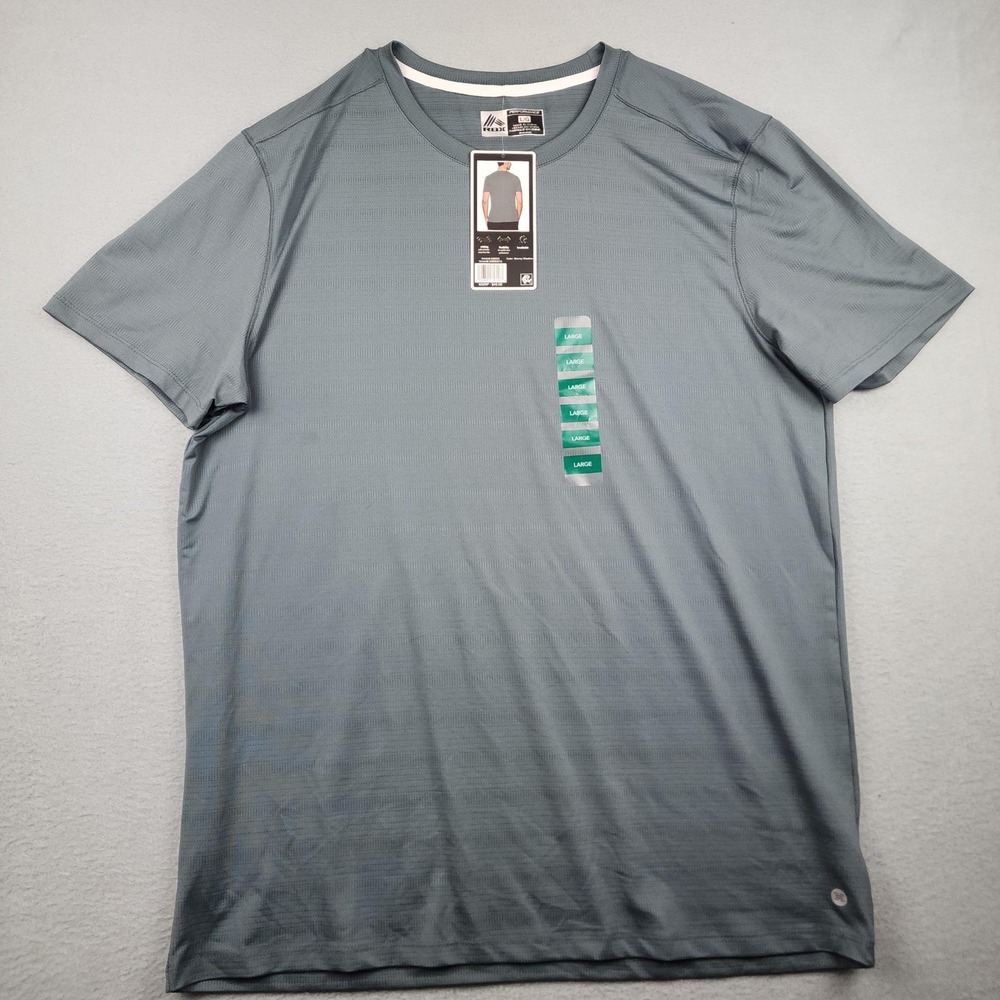 RBX Performance Shirt Mens Large Gray Short Sleeve Wicking Stretch Athletic Tee